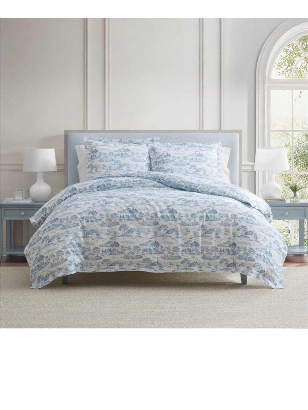 Martha Stewart Full/Queen Comforter Set, 100% Silky Smooth Cotton Sateen Bedding